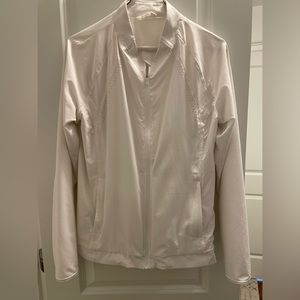 Lululemon White Full zip lined wind breaker jacket